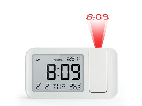 LED digital projection alarm clock for visual impaired