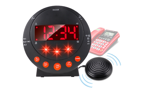 Phone ringing pillow shaker vibration alarm clock for deaf