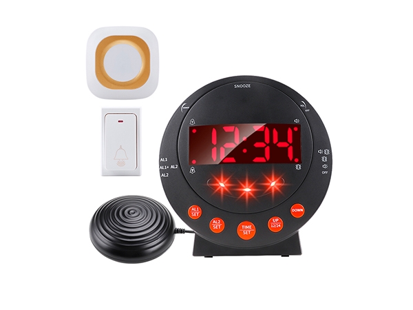 Wirelee doorbell vibration alarm clock for heavy sleepers and hearing impaired