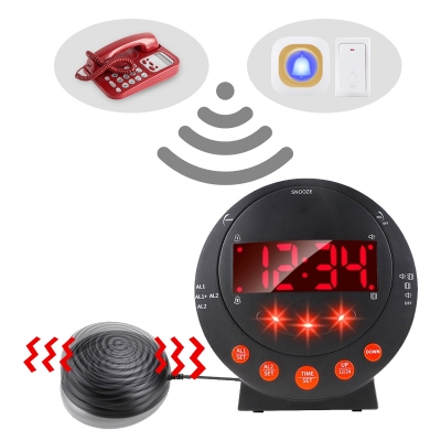 Multi-functional doorbell and phone homecare alert system vibration alarm clock for the elderly deaf