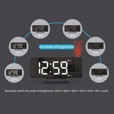 Led projection alarm clock thermometer weather display for bedroom
