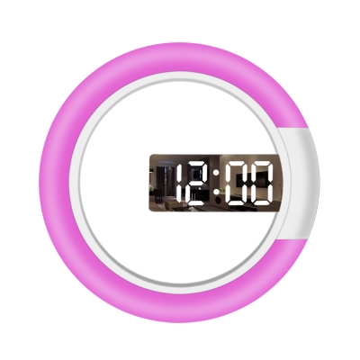 LED RGB clock-round Moodlight 7 color night light Digital Wall Clocks