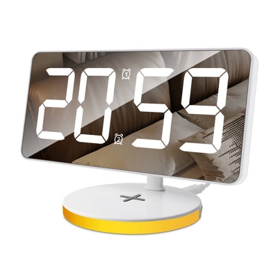 LED time display and mirror screen wireless charging night light alarm clock