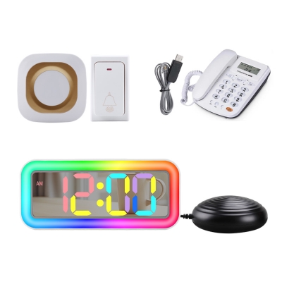 Doorbell & incoming call reminder night light clock vibration alarm clock for heavy sleepers