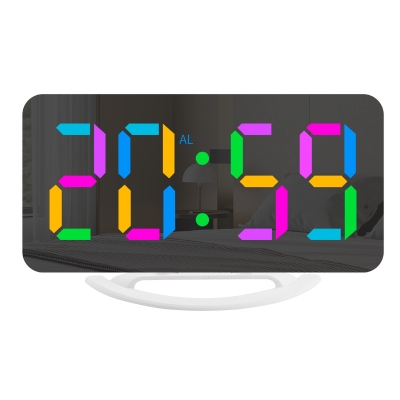 Table alarm mirror clocks led RGB color changing display time for bedroom