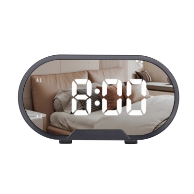 Mini 5.5 inch led digital desk electronic clock USB charging ports mirror alarm clock