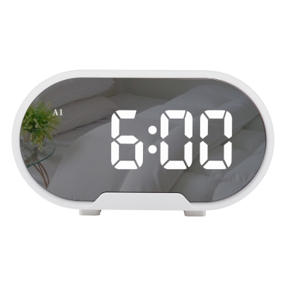 Digital alarm clock led mirror electronic clock with stepless volume adjustment desk clock